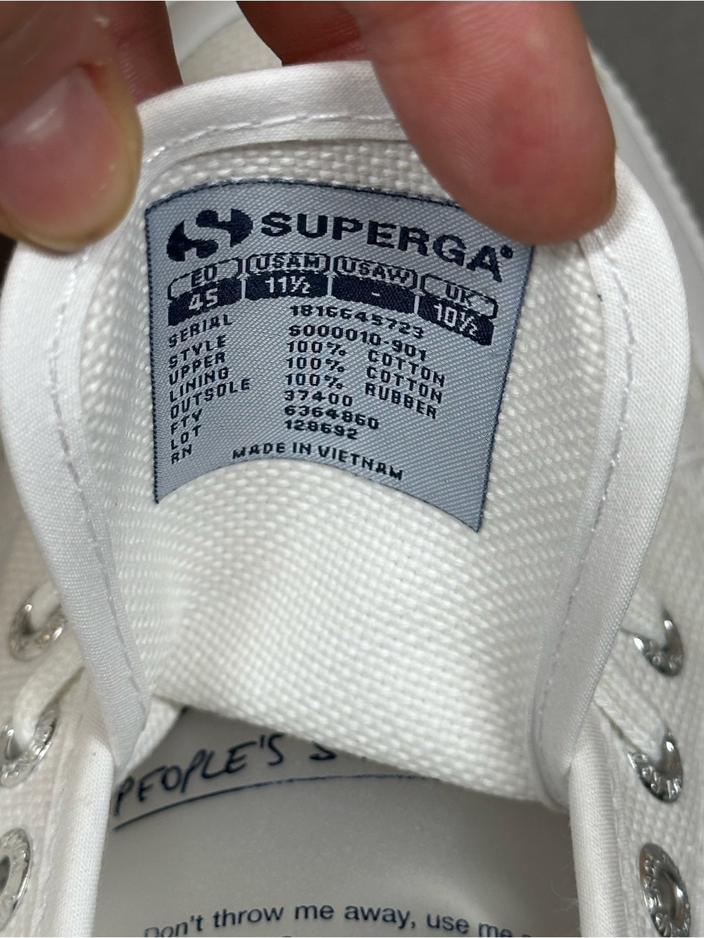 NWT Superga 2750 Cotu Classic Sneakers, White - USA Mens 11.5 - Picture 14 of 14